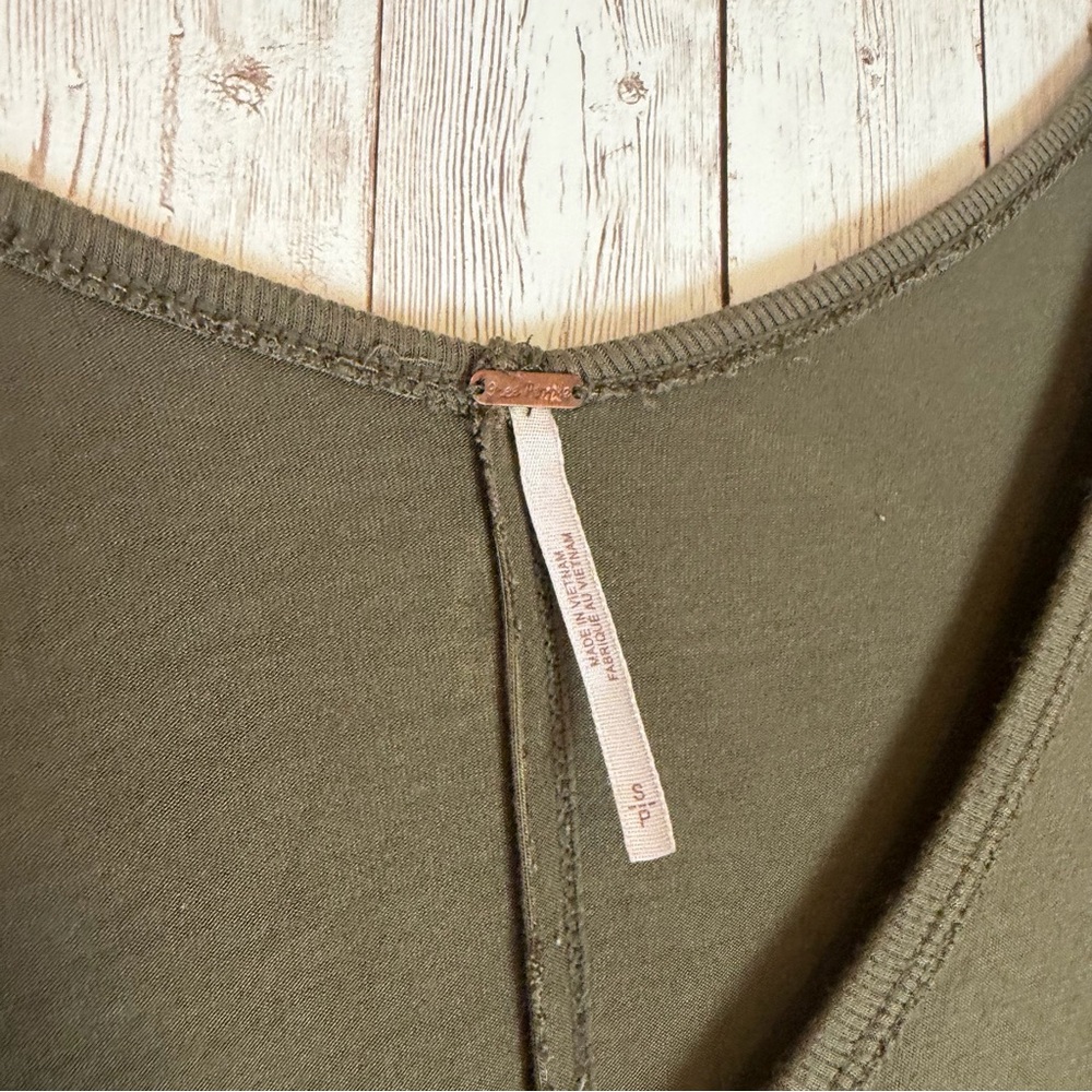 Free People Moonshine Army Green Raw-Hem Dolman Tunic Small - Picture 5 of 9